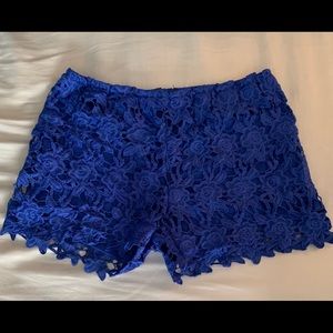 Royal Blue Lace Shorts